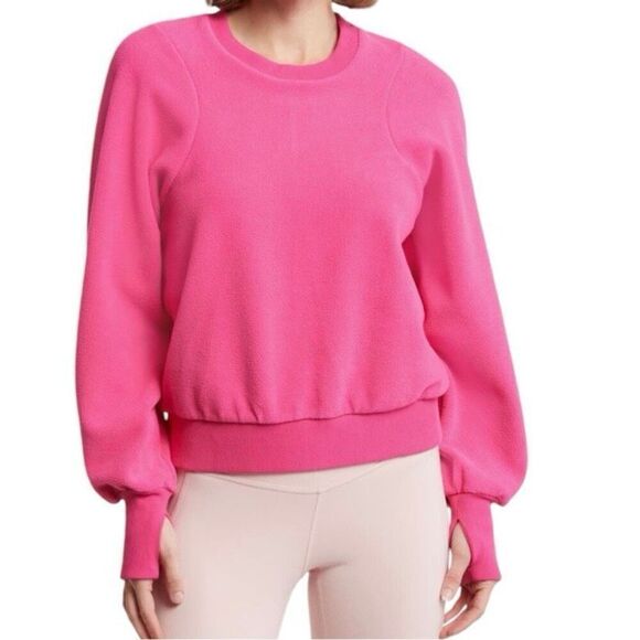 Sweaty Betty Hot Pink Mallow Sherpa Fleece Long Sleeve Sweater NWT Size Medium - Picture 1 of 8